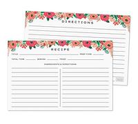 Sweetzer & Orange - Lot de 50 feuilles de recettes vierges Grand papier d'index de cuisson compatible