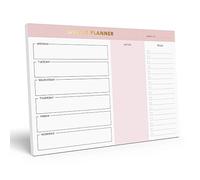 Sweetzer & Orange Organisateur Semainier - Bloc Magnétique Non Daté avec Listes Détachables - Pour le Bureau ou la Maison, Pour Toute la Famille - 52 Feuilles Premium - 17.7cm x 25.4cm