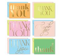 Sweetzer & Orange S&O Bonbons Cartes de remerciement avec enveloppes - Lot de 24 feuilles dorées vierges - Cartes de vœux assorties avec enveloppes pop à mélanger et à assortir