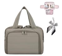 Sweevly Toiletry Bag, Puffy Multi-Functional 4-in-1 Bag, Travel Toiletry Handbag Lightweight Large Wide-Open Organiser for Traveling Essentials, Multi Compartments, Soft As Feathers (Grey)