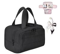 Sweevly Toiletry Bag, Puffy Multi-Functional 4-in-1 Bag, Travel Toiletry Handbag Lightweight Large Wide-Open Organiser for Traveling Essentials, Multi Compartments, Soft As Feathers (Black)