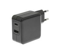 Sweex Wall Charger - Adaptateur Secteur - 4.8 A - 2 Connecteurs De Sortie (Usb, 24 Pin Usb-C) - Noir