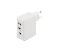 Sweex Wall Charger - Adaptateur secteur - 4.8 A - 3 connecteurs de sortie (USB, USB-C) - blanc