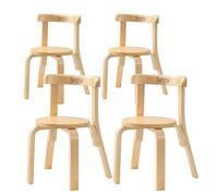 Swegrow Lot de 4 chaises en bois à dossier incurvé pour enfants, convient aux enfants âgés de 3 à 10 ans, max 100 kg, meubles de salle de jeux pour salle de classe, meubles de chambre d'enfant pour