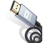 sweguard Câble HDMI 4K 7.5m Câble HDMI 2.0 Haute Vitesse 18gbps par Ethernet en Nylon tressé Prise en Charge de la 3D / Retour Audio/Lecteur Blu-Ray/Téléviseur/Moniteur Ultra HD PS3 / PS4 (gris)
