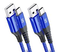 sweguard Lot de 2 câbles 2M USB C de type C en nylon pour i Phone 16/ i Phone 15 Pro Max,Samsung Galaxy S24/S23/S22/S21/S20/S10, so ny Xperia, Huawei P50/P40,Xiaomi,Google Pixel, LG