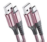 sweguard Lot de 2 câbles 2M USB C de type C en nylon pour i Phone 16/ i Phone 15 Pro Max,Samsung Galaxy S24/S23/S22/S21/S20/S10, so ny Xperia, Huawei P50/P40,Xiaomi,Google Pixel, LG