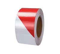 Sweieoni Bande Réfléchissante Autocollante Ruban Avertisseur Réfléchissant Ruban Adhésif Réfléchissant Avertissement Rubalise Rouge et Blanc Ruban de Signalisation