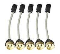 Sweier Douilles GU10 Résistantes aux Hautes Températures en Céramique | Pack de 5 avec boîte de connexion, 0-250 V compatible avec ampoules GU10 LED et halogènes, longueur totale : 175 mm