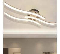 Sweier Plafonnier LED, 3 Intégrées LED avec Dimmable Télécommande 22W 2200Lumen Plafond Luminaire en forme de vague, Plafonnier Courbé pour Couloir Chambre Cuisine Salon