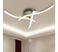 Sweier Plafonnier LED avec Dimmable Télécommande, 3 Intégrées LED 22W 2200Lumen Plafond Luminaire en forme de vague, Plafonnier Courbé pour Couloir Chambre Cuisine Salon