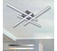 Sweier Plafonnier LED Moderne, 28W 2800LM Luminaire Plafonnier Dimmable avec Télécommandé, Fonction Mémoire, Lampe de Plafond LED Argent pour Salon Couloir Cuisine Chambre