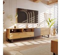 Sweiko Armoire TV moderne colorblocking avec veines de bois 180cm