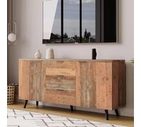 Sweiko Buffet, meuble TV avec étagères réglables, commode verticale avec trois tiroirs, armoire de rangement multifonction pour salon, salle à manger et chambre à coucher