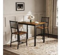 Sweiko Ensemble de Salle à Manger avec Deux tabourets, Table de Cuisine avec chaises, adapté à la Cuisine ou au Salon (Brown+Black)