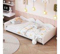 Sweiko Lit Enfant Multifonctionnel, Canapé-Lit Modulable avec Tissu Teddy Doux, Structure Bois Renforcée, Sommier à Lattes, Assemblage Rapide pour Chambre ou Salon