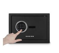 SWEISS Coffre-Fort Électronique SXT7260-12L, Acier Sécurisé avec Empreinte Digitale & Code, Affichage Digital, Clé de Secours, USB Type-C, Éclairage LED, Noir