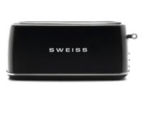 SWEISS Grille-pain GRV9 Vintage, 2 fentes, 6 niveaux, Décongélation, Spécial baguettes, Noir 1500 W
