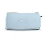 SWEISS Grille Pain Toaster GRV6 vintage, 2 Fentes, 6 Niveaux de puissance, Décongélation, Spécial Baguettes, Rapide et Uniforme, Nettoyage Facile, Tiroir ramasse-miettes, Bleu, 1500 W