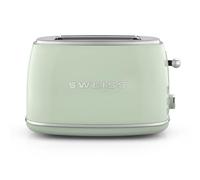 SWEISS Grille Pain Vintage Toaster GRS7, 2 Fentes, 6 Niveaux de puissance, Décongélation, Spécial Baguettes, Rapide et Uniforme, Nettoyage Facile, Tiroir ramasse-miettes, 850 W, Vert