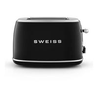SWEISS Grille Pain Vintage Toaster GRS9, 2 Fentes, 6 Niveaux de puissance, Décongélation, Spécial Baguettes, Rapide et Uniforme, Nettoyage Facile, Tiroir ramasse-miettes, 850 W, Noir