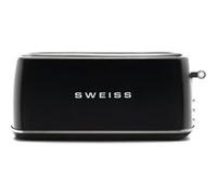 SWEISS Grille-pain GRV9 Vintage, 2 fentes, 6 niveaux, Décongélation, Spécial baguettes, Noir 1500 W