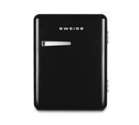 SWEISS Mini Bar Vintage 31L WEISS9, Mini Frigo Compact Design Rétro, Réfrigérateur Silencieux 24 dB pour Chambre, Bureau, Boissons ou Cosmétiques, Température réglable 6°-15°C, Noir