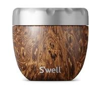 S'well Eats™ 2-en-1 bol avec couvercle, 636ml, bois de teck, triple isolation et bouchon vissé anti-fuite. Jusqu'à 11h froid/7h chaud.
