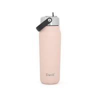 S'well Explorer Gourde en acier inoxydable recy vec couvercle à paille rabattable, 700 ml, rose (Himalayan Salt), triple couche d’isolation sous vide, boisson froide 36 h et chaude 8 h, sans BPA