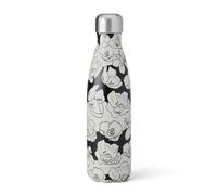 S'well Gourde en acier inoxydable, 500 ml, motif fleurs au fusain, triple couche d’isolation sous vide, garde les boissons froides 36 h et chaudes 18 h, sans BPA, idéale pour les déplacements
