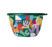 S'well Kit saladier en acier inoxydable, 1,9 litre, motif découpages en papier, avec récipient à condiments de 60 ml et plateau amovible, étanche, facile à nettoyer, passe au lave-vaisselle