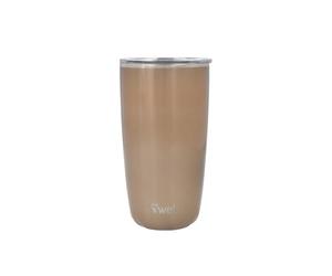S'well Mug avec couvercle, 530ml, Pyrite, Mug isotherme sans BPA/BPS avec couvercle à ouverture coulissante, pour boissons chaudes et froides, jusqu'à 12 h froides/4 h chaudes