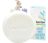 SWELLE Savon Lait de Chevre et Miel, Shea Moisture, Lavender, Tea Tree Savon Solide Masque Visage 110 gr 1pc Gommage Corps Visage, Masque Point Noir Visage Acne, Savon Soins Visage Savon Chevre
