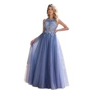 SWEMILE Robe de Soirée Bleu Cendré Une Allure élégante et féminine Robe Mature pour Femme Robe de Mariage