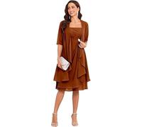 SWEMILE Robe en Orange Brûlé Élégance intemporelle Robe à Bretelles Une Silhouette Plus marquée Robe de Bal Formelle pour invitées de Mariage