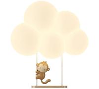 SWEMOPP Appliques murales pour enfants pour chambres filles appliques murales en nuage pour chambre d'enfant dessin animé animal mignon abat-jour en lait blanc applique murale LED à intensité variable