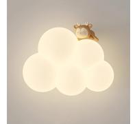 SWEMOPP Appliques murales pour enfants pour chambres filles appliques murales en nuage pour chambre d'enfant dessin animé animal mignon abat-jour en lait blanc applique murale LED à intensité variable