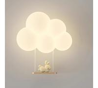 SWEMOPP Appliques murales pour enfants pour chambres filles appliques murales en nuage pour chambre d'enfant dessin animé animal mignon abat-jour en lait blanc applique murale LED à intensité variable