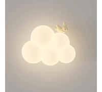 SWEMOPP Appliques murales pour enfants pour chambres filles appliques murales en nuage pour chambre d'enfant dessin animé animal mignon abat-jour en lait blanc applique murale LED à intensité variable