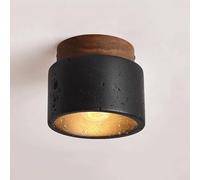 SWEMOPP Luminaires de Couloir Plafond Noir Mat Ferme Moderne plafonnier encastré luminaires d'entrée en Bois plafonnier en Pierre de marbre Naturel pour Porte Couloir buanderie Balcon