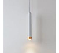 SWEMOPP Suspension linéaire industrielle pour îlot de cuisine, or blanc, lampe suspendue à long tube LED sur l'île, mini lustre de ferme vintage pour salle à manger, chambre à coucher, restaurant, bar