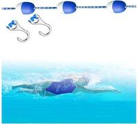 SWENEEN Corde De Séparation Flottante avec Crochets pour Piscine, Bouée De Séparation De Couloir avec 2 Crochets, Cordon De Sécurité Réglable, Kit De Bouée Bleu Et Blanc pour Pis,40m/131.2ft