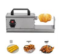 SWENEEN Coupe-Pommes De Terre Électrique 3 en 1 Tornado Spiral Cutter, Coupe-Frites Professionnel en Acier Inoxydable, Machine À Frites Frisées pour Pommes De Terre,