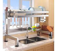 SWENEEN Égouttoir À Vaisselle en Acier Inoxydable À Poser sur L'Évier - Conception Compacte pour La Vaisselle, Les Bols Et Les Couverts dans La Cuisine, 1 Niveau - 75 Cm,Tier 1-75 cm