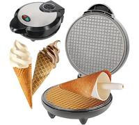 SWENEEN Gaufrier Électrique en Forme De Cornet, Machine À Gaufres Antiadhésive Professionnelle De 1200 W avec Contrôle De La Température Et Chauffage Double Face pour Le Petit-Dé,