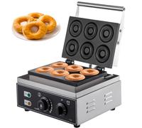 SWENEEN Machine À Beignets Professionnelle - Appareil Électrique À Beignets Sucrés À 6 Trous, Chauffage Double Face pour Gaufres Et Biscuits, Construction en Acier Inoxydable.,