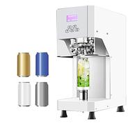 SWENEEN Scelleuse De Boîtes De Conserve 370 W avec Écran LCD, pour Boîtes De Conserve en Fer-Blanc, Bouteilles Et Canettes. Hauteur Réglable. Calibre Personnalisable. Convient À,White