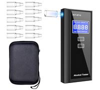 Swetfela Alcootest Ethylotest Electronique, Capteur à Semi-conducteur, 50 Mémoires, 10 Embasettes + Pochettes, Compact et Portable, Mesure Rapide et Précise, Ecran LCD d'Affichage Numérique