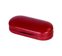 Swetopq Double étui à lunettes, étui à lunettes double couche, étui à lunettes portable, double étui à lunettes pour 2 paires de lunettes, Rouge, without mirror 2