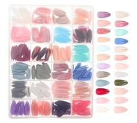 SWETRACE 1 Boîte de Faux Ongles Courts Compacts Finition Mate en Abs, Ensemble Chic et Polyvalent pour Décoration D'ongles Personnels à Domicile